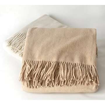 Luxury Pure 100% Mulberry Silk Throw, Genuine Natural 100% Silk Oversized Super Soft Plush Blanket i...