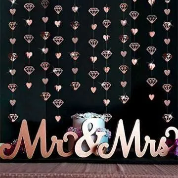 Rose Gold Heart Garland for Valentine's & Wedding Decor