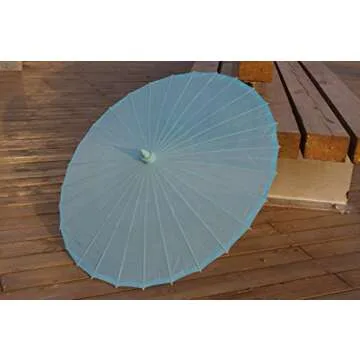 AEAOA Plain Bamboo Cloth Parasol Umbrella Great for Wedding Party Favor (Light Blue)