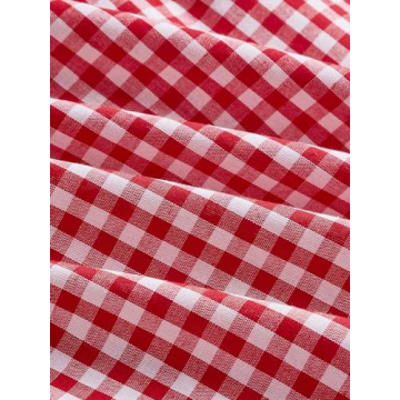 Floerns Gingham Tie Shoulder Sleeveless Dress for Women