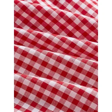 Floerns Gingham Tie Shoulder Sleeveless Dress for Women