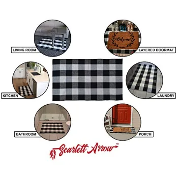 Buffalo Plaid Rug 28x43 Stylish Indoor Outdoor Mat