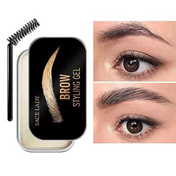 Eyebrow Styling Soap, Waterproof Long Lasting Eye Brow Freeze Wax Soap Gel Cream Makeup for Natural ...