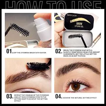 Eyebrow Styling Soap, Waterproof Long Lasting Eye Brow Freeze Wax Soap Gel Cream Makeup for Natural Eyebrows 0.35OZ