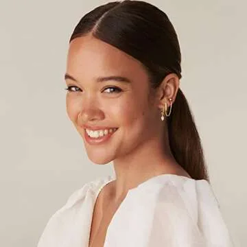 PAVOI Rhodium Plated Chain Earrings for Style