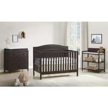 Oxford Baby North Bay 4-in-1 Convertible Crib, Espresso Brown, GreenGuard Gold Certified