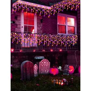 XURISEN 66ft Christmas Lights Decorations Outdoor, 640 LED 8 Modes Curtain Fairy Lights with 120 Drops,Plug in Waterproof Timer Memory Function for Christmas Holiday Wedding Party Decor(P+O)