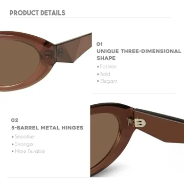 mosanana Oval Cat Eye Sunglasses for Women Vintage Style