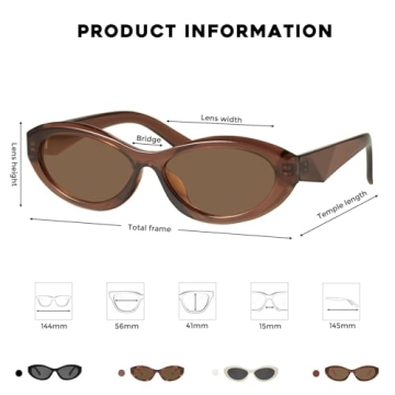 mosanana Oval Cat Eye Sunglasses for Women Vintage Style