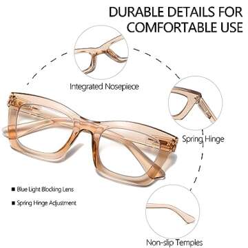 FSRTEP Oprah Style Readers for Women - 12 Pack Stylis Style Reading Glasses with Blue Light Blocking...