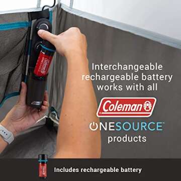 Coleman OneSource Rechargeable 4/6 Person Camping Tent with Airflow System & LED Lighting, Includes ...