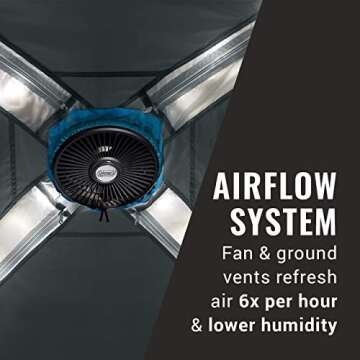 Coleman OneSource Rechargeable 4/6 Person Camping Tent with Airflow System & LED Lighting, Includes Rainfly, Tent Fan, Lights, and Interchangeable Battery Pack, Easy Setup Tent for Camping