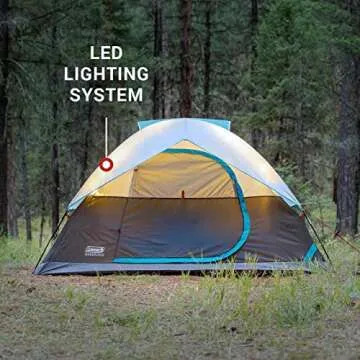 Coleman OneSource Rechargeable 4/6 Person Camping Tent with Airflow System & LED Lighting, Includes Rainfly, Tent Fan, Lights, and Interchangeable Battery Pack, Easy Setup Tent for Camping