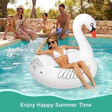Solar Powered Inflatable Swan Float with Color Changing Lights