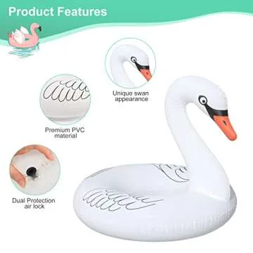 Solar Powered Inflatable Swan Float with Color Changing Lights