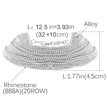 Sparkling Aukmla Crystal Rhinestone Choker for Glamorous Women