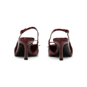 MAVMAX Burgundy Slingback Heels for Women Stylish Comfort