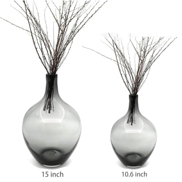 Elegant Black Clear Glass Vase for Modern Home Decor