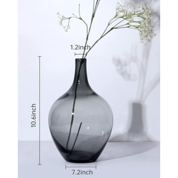 Elegant Black Clear Glass Vase for Modern Home Decor