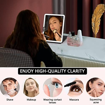 WEILY LED Travel Makeup Mirror - Rechargeable & Compact
