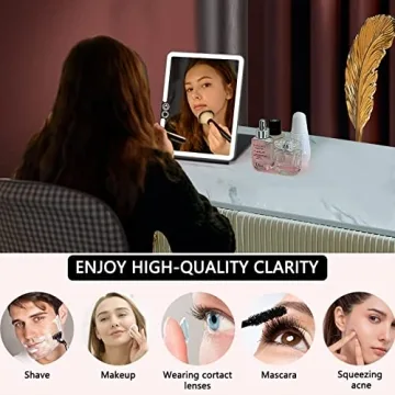 WEILY LED Travel Makeup Mirror - Rechargeable & Compact