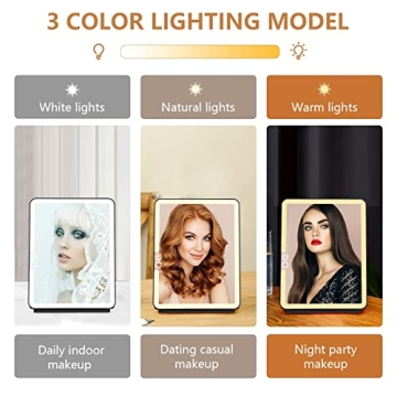 WEILY LED Travel Makeup Mirror - Rechargeable & Compact
