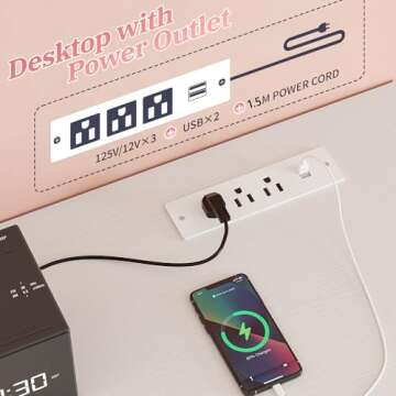 EnHomee 16 Drawer Dresser TV Stand with Charging Ports