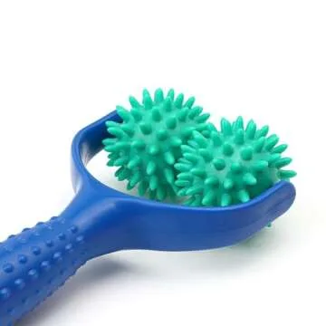 2PCS Handheld Spiky Massage Balls Rollers Compact and Portable Muscle Relaxation Tools with Handle-Deep Tissue for Pain Pressure Relief Whole Body Sensory Self Relax Massager Stick