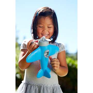 Green Toys Airplane - BPA, Phthalates Free, Blue Air Transport Toy for Introducing Aeronautical Knowledge, Improving Grasping Power. Toy Vehicles