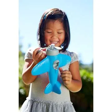 Green Toys Airplane - BPA, Phthalates Free, Blue Air Transport Toy for Introducing Aeronautical Knowledge, Improving Grasping Power. Toy Vehicles
