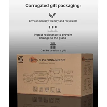 18 Piece Glass Meal Prep Containers - BPA Free & Leak Proof