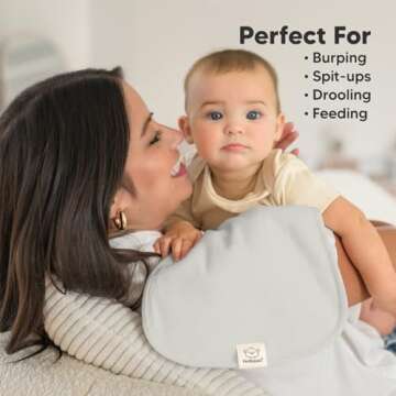 Organic Burp Cloths for Baby Boys and Girls - 5-Pack Super Absorbent Burping Cloth, Burp Clothes, Soft & Plush, Newborn Milk Spit Up Rags, Burpy Cloth Bib for Unisex, Burping Rags (Embrace)