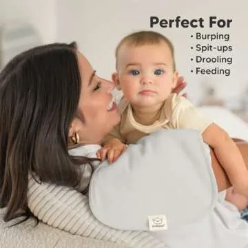 Organic Burp Cloths for Baby Boys and Girls - 5-Pack Super Absorbent Burping Cloth, Burp Clothes, Soft & Plush, Newborn Milk Spit Up Rags, Burpy Cloth Bib for Unisex, Burping Rags (Embrace)