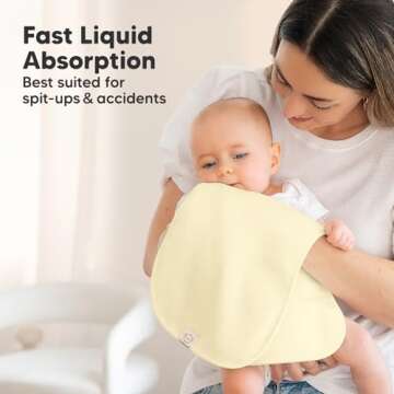 Organic Burp Cloths for Baby Boys and Girls - 5-Pack Super Absorbent Burping Cloth, Burp Clothes, Soft & Plush, Newborn Milk Spit Up Rags, Burpy Cloth Bib for Unisex, Burping Rags (Embrace)