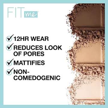 Maybelline Fit Me Matte + Poreless Pressed Face Powder Makeup & Setting Powder, Natural Tan, 1 Count