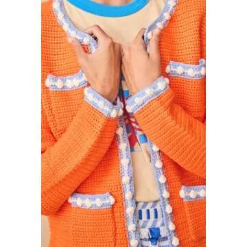 YEXPINE Women's Open Front Cardigan in Vibrant Orange