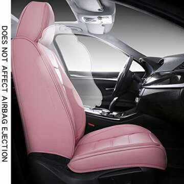 Isen-CoverAuto Full Coverage Faux Leather Car Seat Covers Full Set,Automotive Seat Covers for Cars,S...