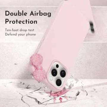 zcvbjek Cute iPhone 13 Case with Bow & Screen Protector