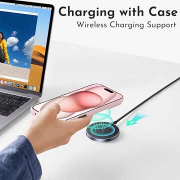 zcvbjek Cute iPhone 13 Case with Bow & Screen Protector