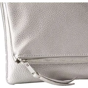 The Drop Southampton Zipper Clutch in Metallic Silver