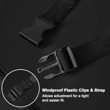 J&C Umbrella Cover | Windproof, UV Resistant, Black Outdoor Patio Cover 7-11ft