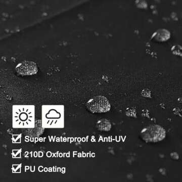 J&C Umbrella Cover - Waterproof & UV Resistant Outdoor Protection