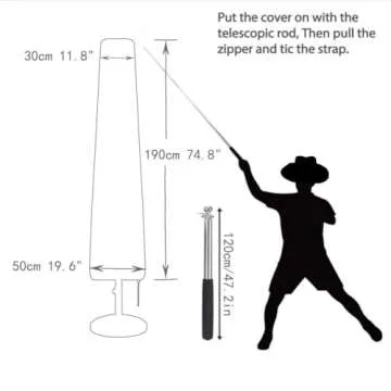 J&C Umbrella Cover - Waterproof & UV Resistant Outdoor Protection