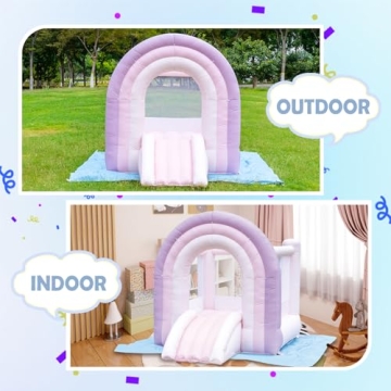 HAPYBOUCY Rainbow Bounce House for Kids Fun