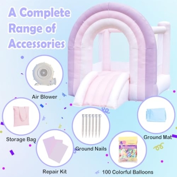 HAPYBOUCY Rainbow Bounce House for Kids Fun