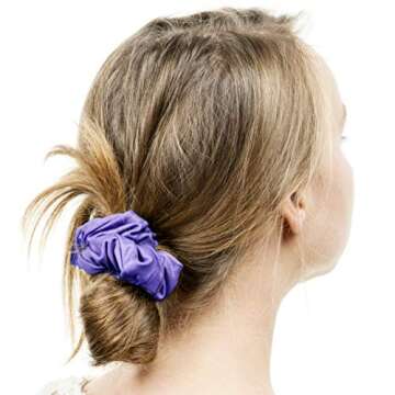 50 Pcs Satin Hair Scrunchies Set Elastic Colorful Ponytail Holder Solid Color Hair Ties Soft Hair Bobbles Hair Accessories for Women