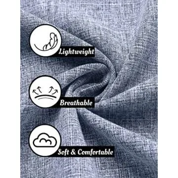 COOFANDY Men's Linen Shirt Casual Shirts Short Sleeve Shirts Button Down Linen Beach Shirts for Men Summer Outfit Light Denim Blue