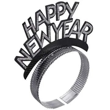 Amosfun Happy New Year Headband Tiara Set for Parties