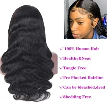 Body Wave Lace Front Wigs 20 Inch 100% Virgin Hair for Black Women