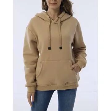 Fenclushy Women’s Sherpa Lined Pullover Hooded Sweatshirt